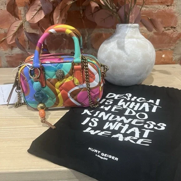 NWT Kurt Geiger XS Kensington Bead Charm Swirl Crossbody Bag - Picture 6 of 14